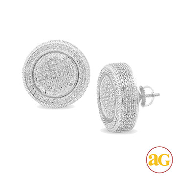 10KW 2.00CTW DIAMOND FLAT BUTTON EARRINGS