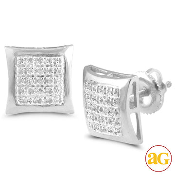 10KW 0.15CTW DIAMOND KITE DOME EARRINGS