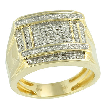 10KY 0.70CTW FANCY DIAMOND MENS RING