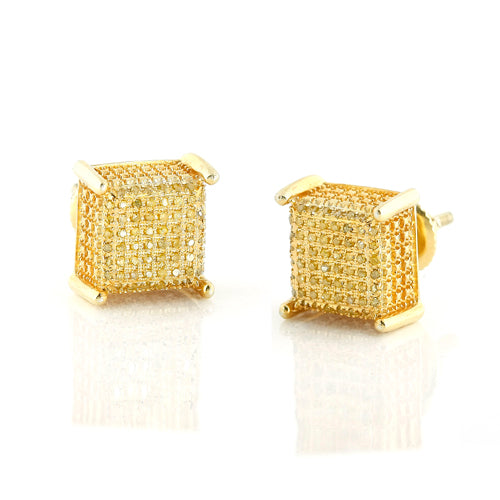 YS 0.25CTW YELLOW DIA DICE EARRINGS