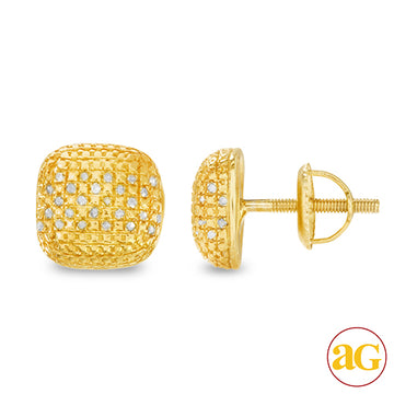 YS 0.15CTW YELLOW DIAMOND FANCY EARRINGS
