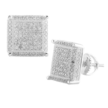 SS 0.75CTW CUBE EARRINGS