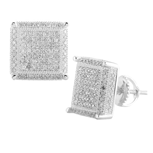 SS 0.75CTW CUBE EARRINGS