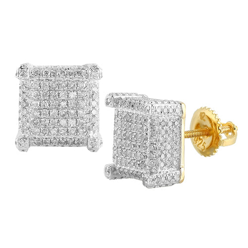 YS 1.20CTW DIAMOND CUBE EARRINGS