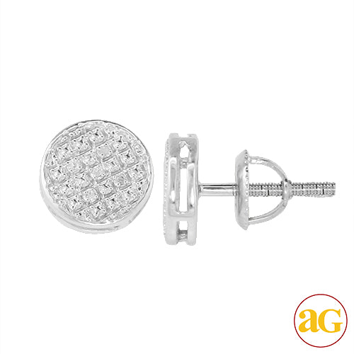 SS 0.03CTW DIAMOND DISC EARRINGS