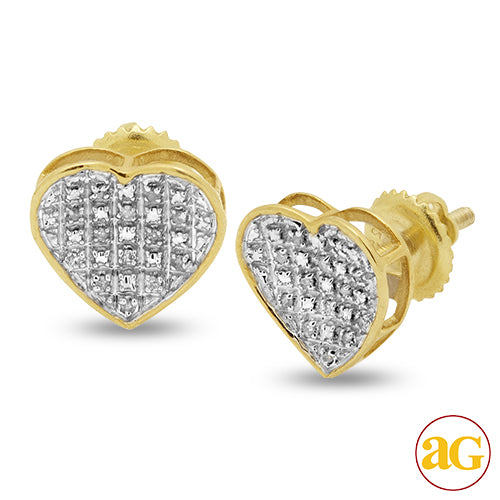 YS 0.07CTW ILLUSION DIAMOND INVERTED HEART EARRING