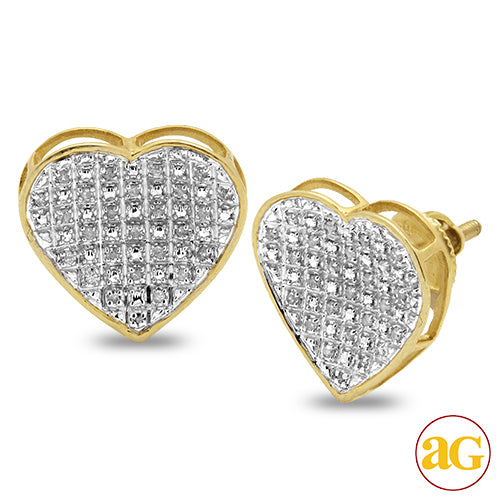YS 0.15CTW ILLUSION DIAMOND INVERTED HEART EARRING