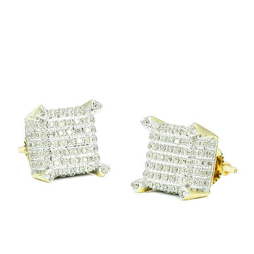 YS 0.65CTW DIAMOND SQUARE PRONG EARRINGS