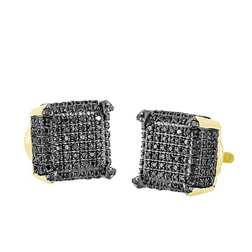 YS 0.85CTW BLACK DIAMOND DICE EARRINGS