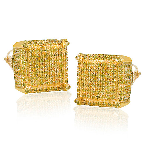 YS 0.50CTW YELLOW DIAMOND DICE EARRINGS