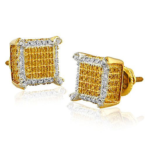 YS 0.40CTW YELLOW & WHITE DIAMOND DICE EARRINGS