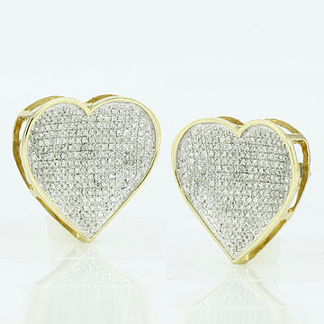 YS 0.75CTW DIAMOND HEART EARRINGS