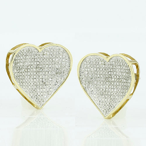 YS 0.75CTW DIAMOND HEART EARRINGS