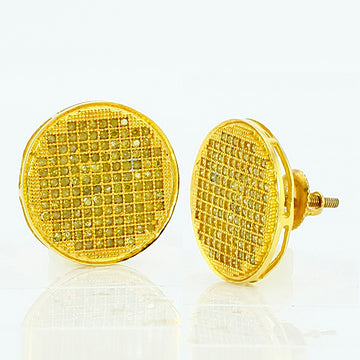 YS 0.75CTW YELLOW DIA DISC EARRINGS