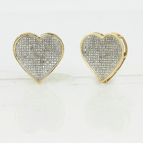 YS 1.00CTW DIAMOND HEART EARRINGS