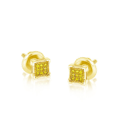 YS 0.05CTW YELLOW DIA SQ. PRONG ER