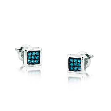 SS 0.05CTW BLUE DIA DOME SHAPE ER