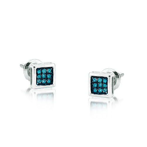 SS 0.05CTW BLUE DIA DOME SHAPE ER