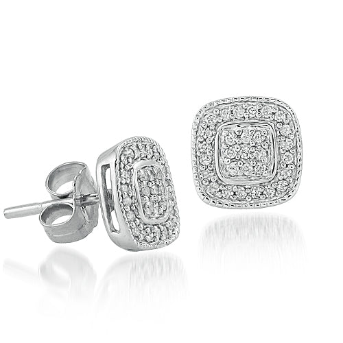SS 0.25CTW DIAMOND FANCY EARRINGS