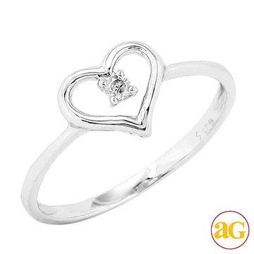 SS 0.05CTW DIAMOND FANCY HEART RING