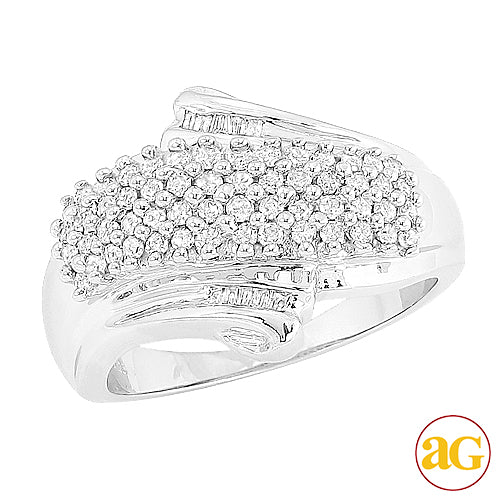 SS 0.50CTW DIAMOND FANCY RING