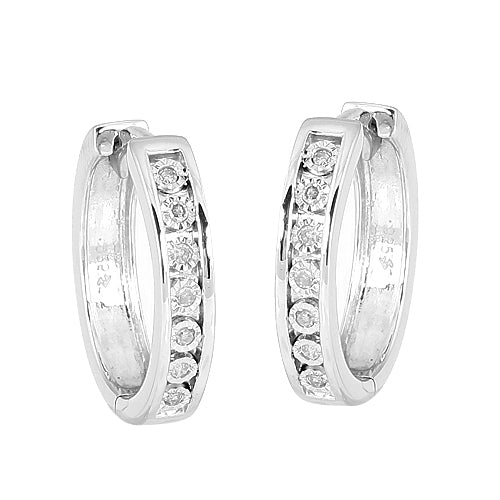 SS 0.05CTW DIAMOND FANCY EARRING