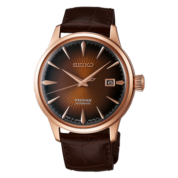 Seiko Presage SRPB46 – Brown Dial Automatic (Gold-Tone Case)