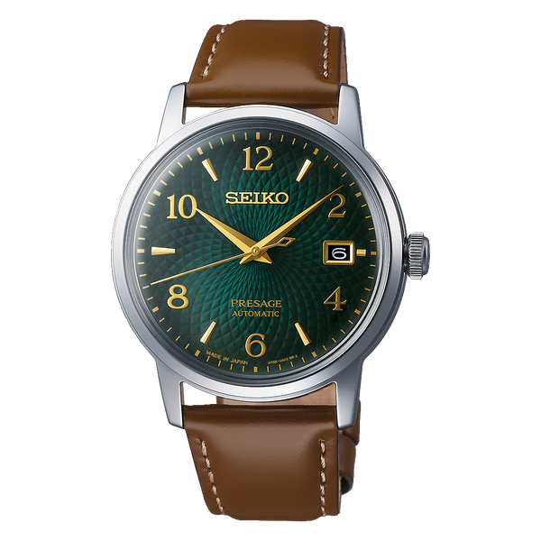 Seiko Presage SRPE45 – Green Dial Leather Strap