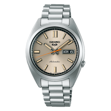 Seiko 5 Sports SRPK91 – Taupe Dial Stainless Steel Bracelet