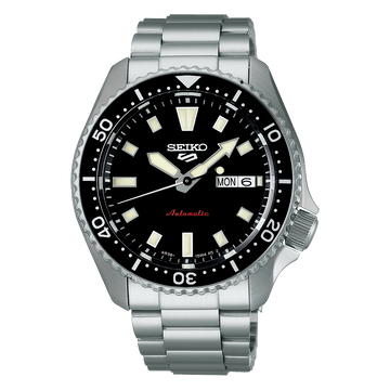 Seiko 5 Sports SRPL85 – Black Dial Stainless Steel Bracelet