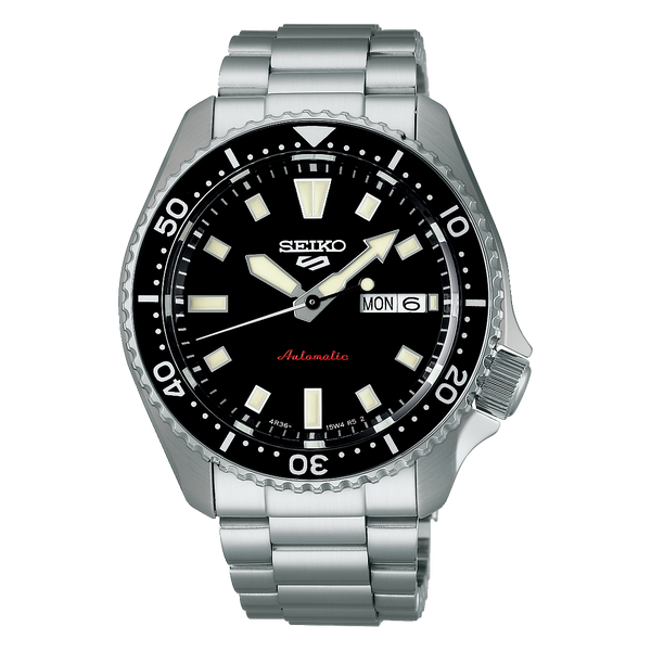 Seiko 5 Sports SRPL85 – Black Dial Stainless Steel Bracelet