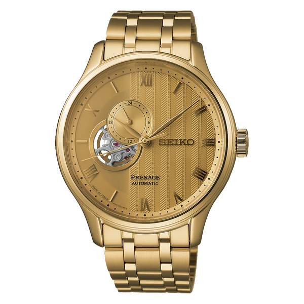 Seiko Presage SSA468 – Yellow Dial Gold-Plated Stainless Steel