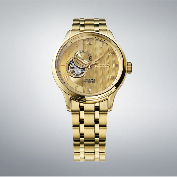 Seiko Presage SSA468 – Yellow Dial Gold-Plated Stainless Steel