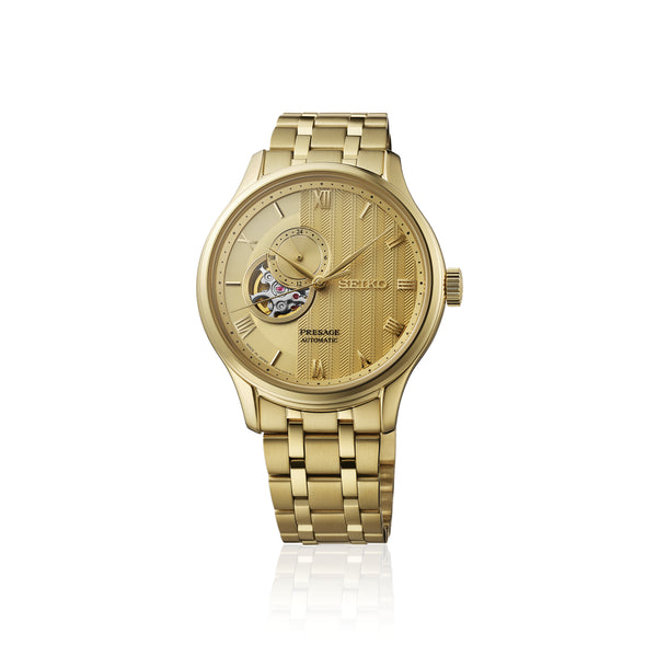 Seiko Presage SSA468 – Yellow Dial Gold-Plated Stainless Steel