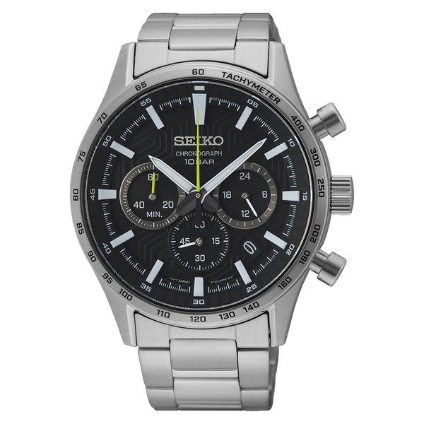 Seiko SSB413 Chronograph – Black Dial with Tachymeter