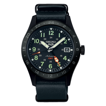 Seiko 5 Sports SSK025 – GMT Automatic (39mm, Leather Strap)