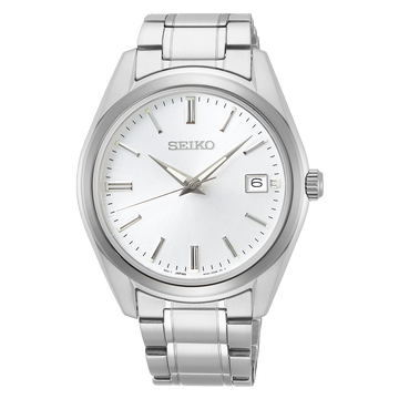 Seiko SUR307 – Quartz with White Dial & Stainless Steel Bracelet