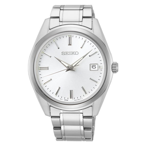 Seiko SUR307 – Quartz with White Dial & Stainless Steel Bracelet