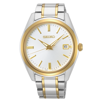 Seiko SUR312 – Gold-Plated Quartz with White Dial