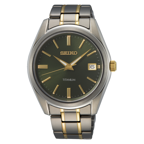 Seiko SUR377 – Titanium Quartz with Green Dial