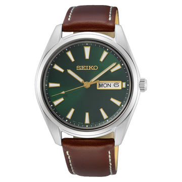 Seiko SUR449 – Green Dial Quartz Leather Classic
