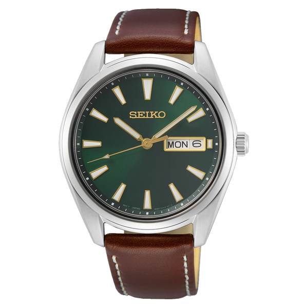 Seiko SUR449 – Green Dial Quartz Leather Classic