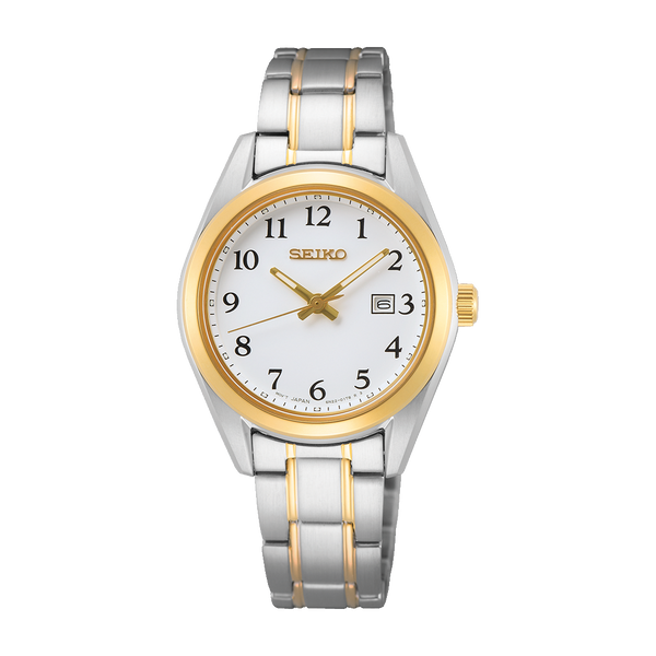 Seiko SUR466 – Elegant White Dial Quartz Watch