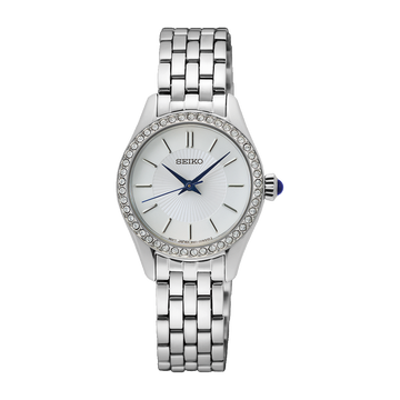 Seiko SUR539 – Sleek White Quartz Watch