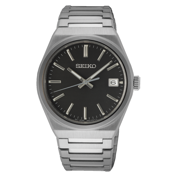 Seiko SUR557 – Sleek Black Quartz Watch