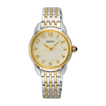 Seiko SUR562 – Elegant Gold-Plated Stainless Steel Quartz Watch