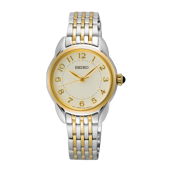 Seiko SUR562 – Elegant Gold-Plated Stainless Steel Quartz Watch