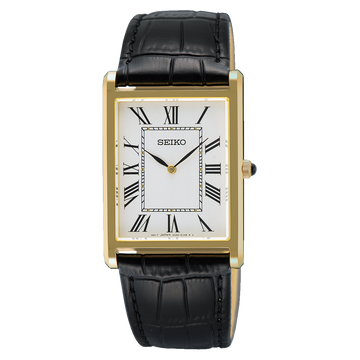 Seiko SWR104 – Elegant Gold-Plated Leather Quartz Watch
