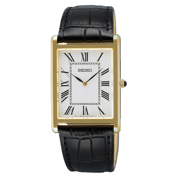 Seiko SWR104 – Elegant Gold-Plated Leather Quartz Watch