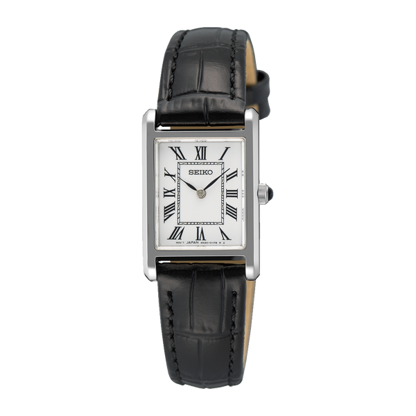 Seiko SWR107 – Classic Stainless Steel Leather Quartz Watch